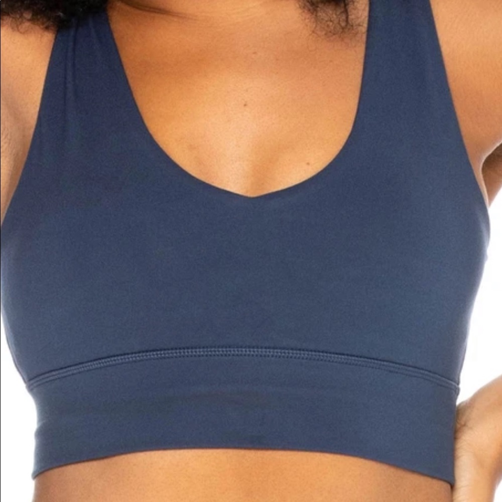 Ethos Scoop Back Sports Bra in Nasa Navy
